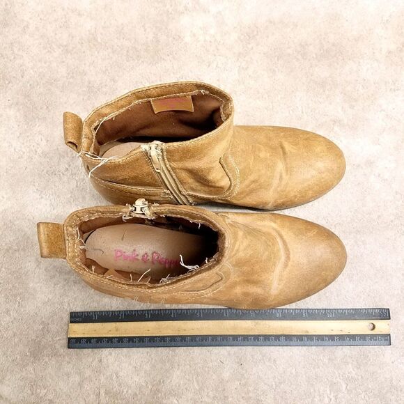 Pink & Pepper Womens Size 8 Brown Side Zip 2" Heels Ankle Boots Booties - Picture 9 of 11